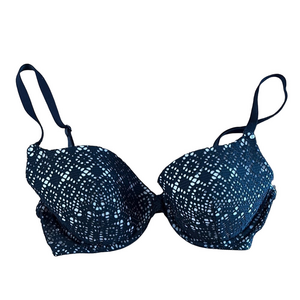 Victoria's Secret Lined Demi Black White Underwire Bra Size 32dd